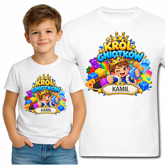 Koszulka KRÓL GNIOTKÓW GNIOTEK squishy personalizowana Z NAPISEM imieniem MG67
